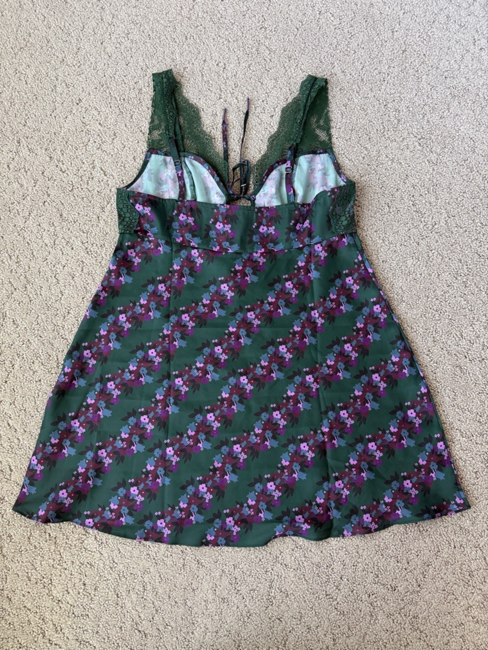 Free People Green Lace Floral Mini Dress - Picture 8 of 12